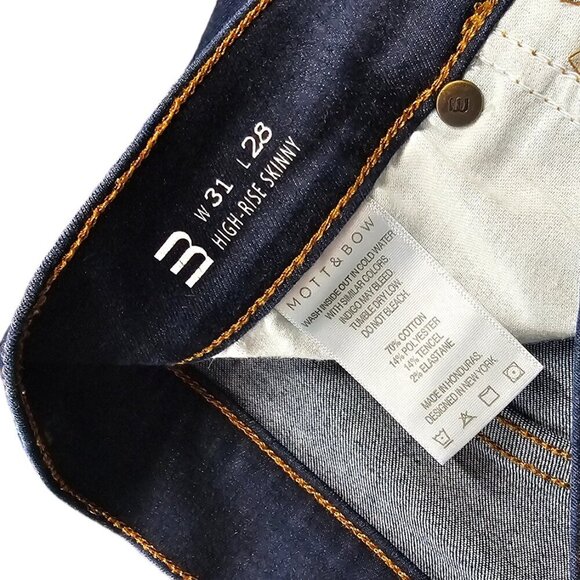 Mott & Bow Womens High Rise Skinny Grove Jeans Size 31 Stretch Denim - Picture 6 of 8